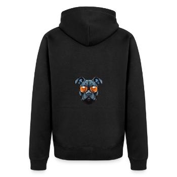 Portrait de chien Staffordshire Bull Terrier - Veste à capuche bio Premium Unisexe - noir - Dos - Nico (187cm)
