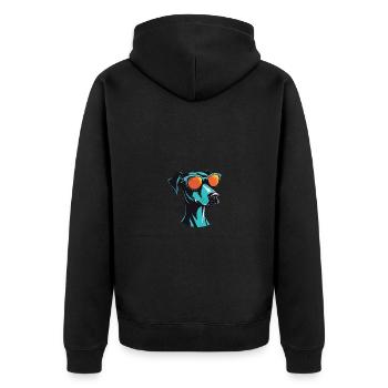 Greyhound Dog Head Cool - Unisex Premium Organic Zip Hoodie - black - Back - Nico (187cm)