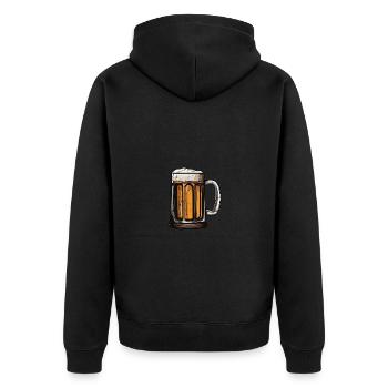 Beer Mug Beer Glass - Unisex Premium Organic Zip Hoodie - black - Back - Nico (187cm)