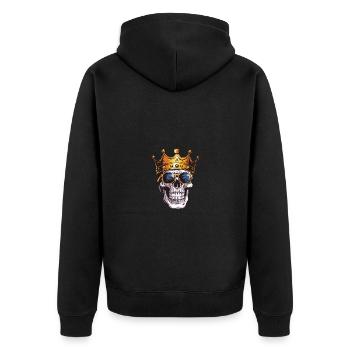 Couronne du roi du crâne - Veste à capuche bio Premium Unisexe - noir - Dos - Nico (187cm)