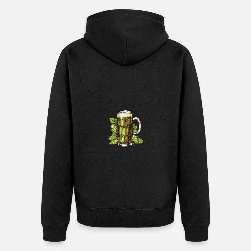 Houblon en verre à bière - Veste à capuche bio Premium Unisexe - noir