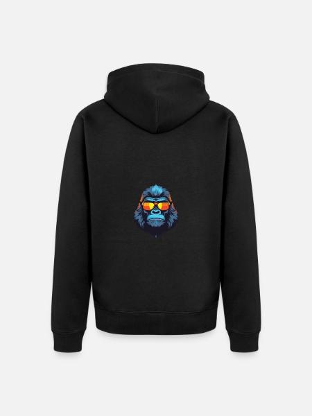 Fête Gorilla Cool Head - Veste à capuche bio Premium Unisexe - noir