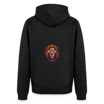 Lion Cool Head Party - Veste à capuche bio Premium Unisexe - noir - Dos - Nico (187cm)