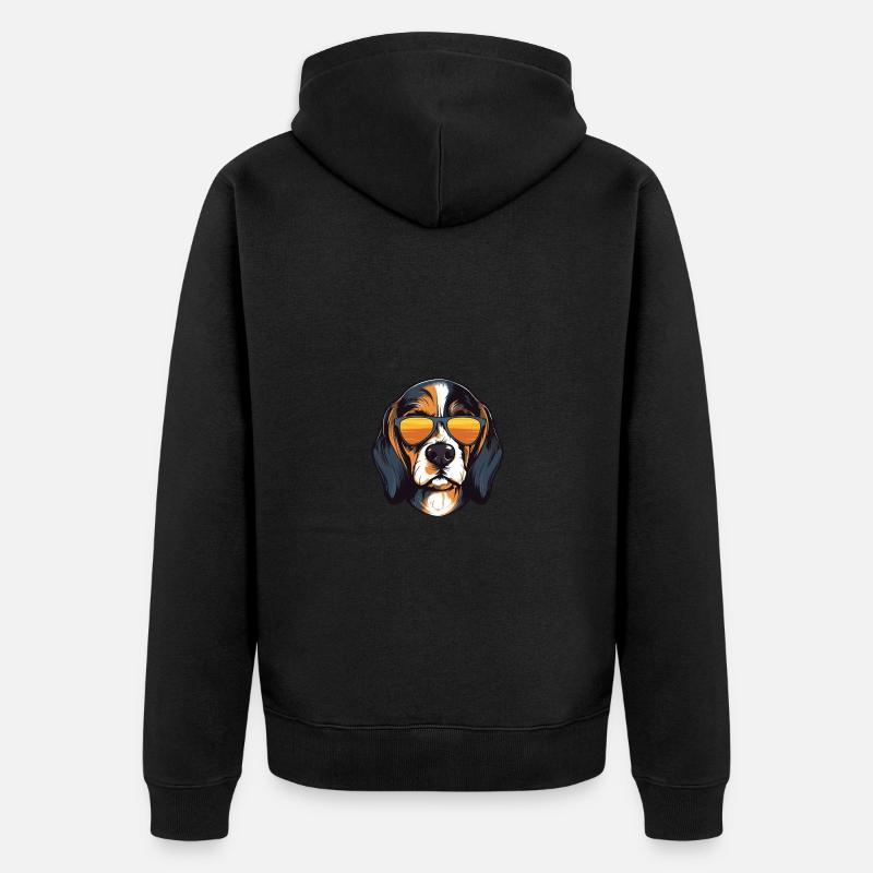 Beagle Dog Cool Head Party - Veste à capuche bio Premium Unisexe - noir