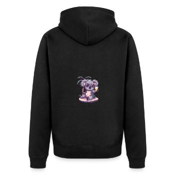 Koala Summer Beach Comic - Unisex Premium Organic Zip Hoodie - black - Back - Nico (187cm)