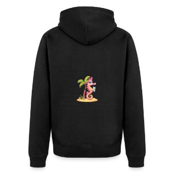 Bande dessinée Seahorse Summer Beach - Veste à capuche bio Premium Unisexe - noir - Dos - Nico (187cm)