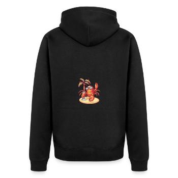 Crabe de homard Plage d’été Bande dessinée - Veste à capuche bio Premium Unisexe - noir - Dos - Nico (187cm)