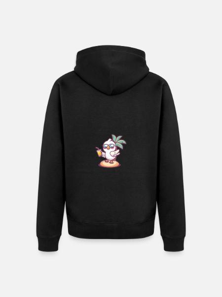 Dove Bird Summer Beach Comic - Unisex Premium Organic Zip Hoodie - black