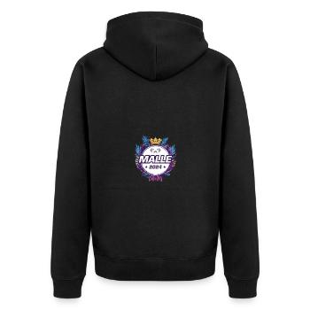 Malle 2024 - Unisex Premium Bio Zip Hoodie - Schwarz - Hinten - Nico (187cm)
