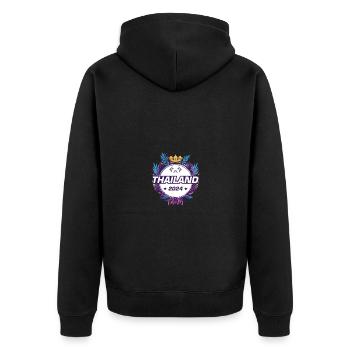 Thailand 2024 - Unisex Premium Bio Zip Hoodie - Schwarz - Hinten - Nico (187cm)