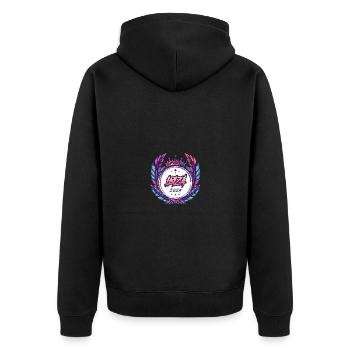 Ibiza 2024 Wappen - Unisex Premium Bio Zip Hoodie - Schwarz - Hinten - Nico (187cm)