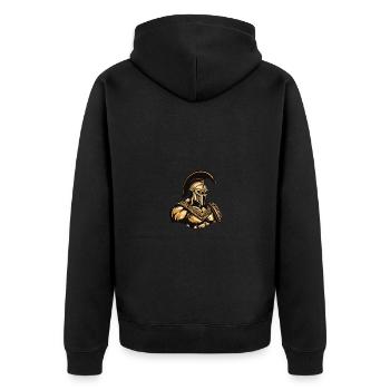 Spartan Gladiator Muscles - Unisex Premium Organic Zip Hoodie - black - Back - Nico (187cm)