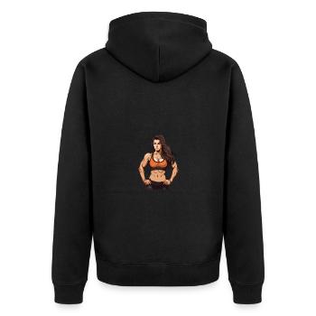 Femme Muscles Fille Fitness - Veste à capuche bio Premium Unisexe - noir - Dos - Nico (187cm)