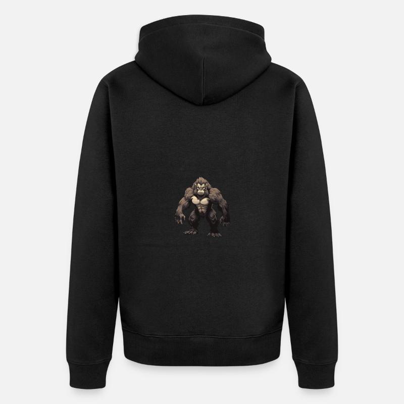 Gorille Animal - Veste à capuche bio Premium Unisexe - noir