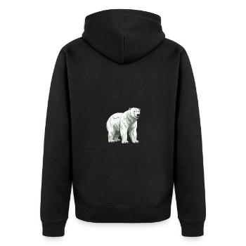 Polar Bear Animal Polar Bear - Unisex Premium Organic Zip Hoodie - black - Back - Nico (187cm)