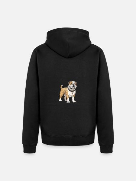 Bulldog Dog - Unisex Premium Organic Zip Hoodie - black