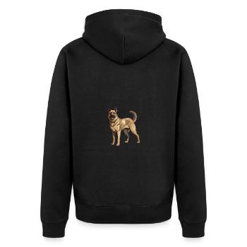 German Shepherd Dog - Unisex Premium Organic Zip Hoodie - black - Back - Nico (187cm)