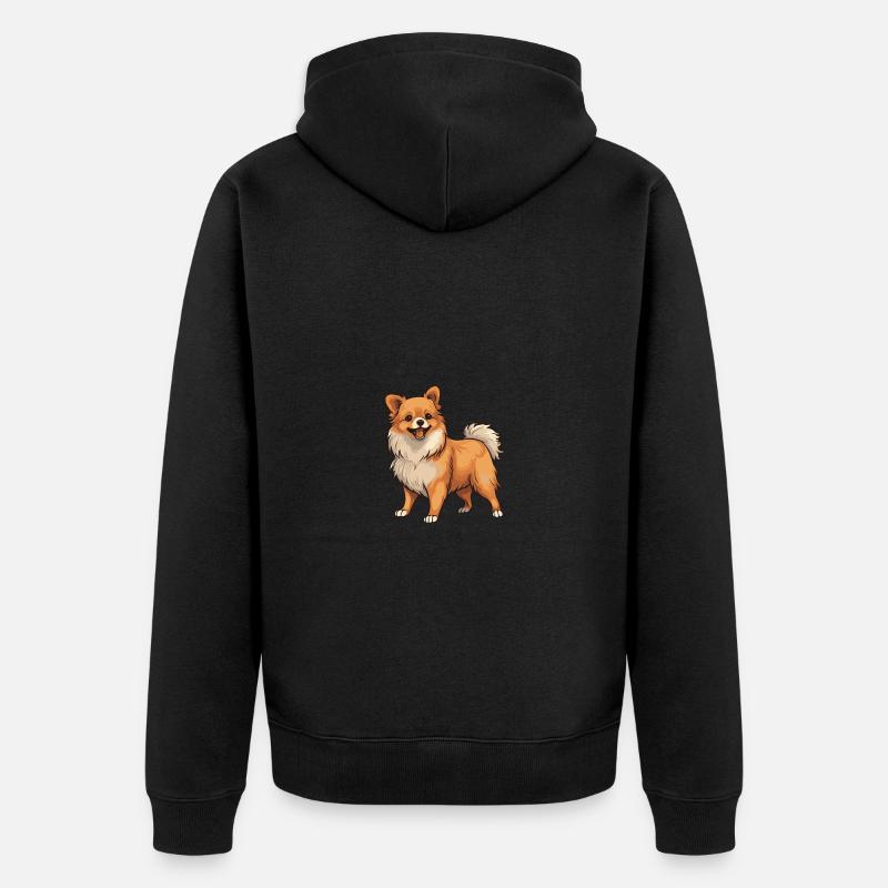 Chien de Poméranie - Veste à capuche bio Premium Unisexe - noir