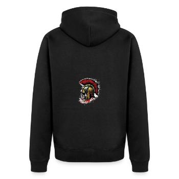 Spartan Skeleton Helmet Spartan - Unisex Premium Organic Zip Hoodie - black - Back - Nico (187cm)