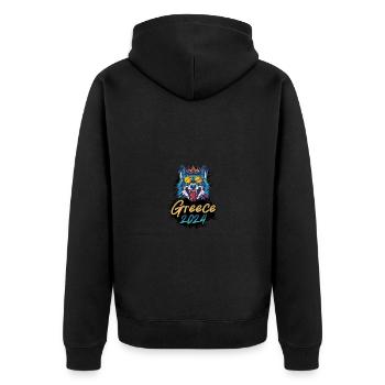 Grèce 2024 Loup de fête - Veste à capuche bio Premium Unisexe - noir - Dos - Nico (187cm)