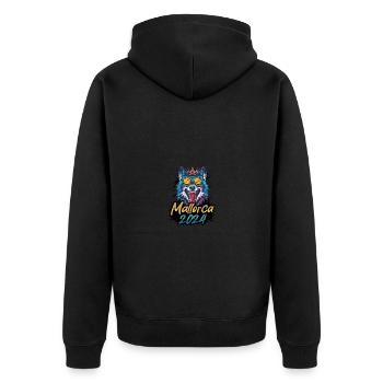 Majorque 2024 Loup de fête - Veste à capuche bio Premium Unisexe - noir - Dos - Nico (187cm)