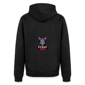 Italie 2024 Âne de fête - Veste à capuche bio Premium Unisexe - noir - Dos - Nico (187cm)