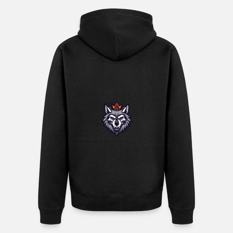 Couronne Tête de Loup - Veste à capuche bio Premium Unisexe - noir