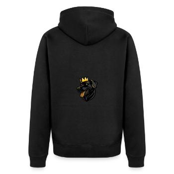 Labrador Hund Kopf Krone - Unisex Premium Bio Zip Hoodie - Schwarz - Hinten - Nico (187cm)