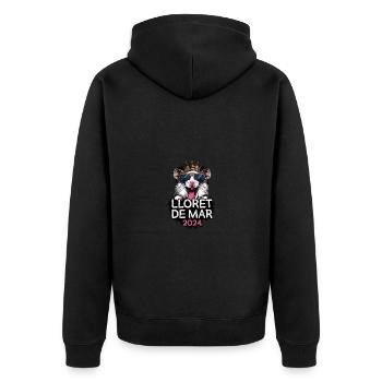 Lloret De Mar 2024 Party Hamster - Unisex Premium Bio Zip Hoodie - Schwarz - Hinten - Nico (187cm)