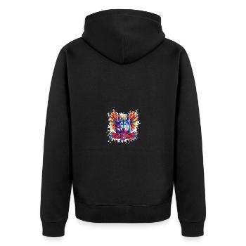Husky chien crête portrait coloré - Veste à capuche bio Premium Unisexe - noir - Dos - Nico (187cm)