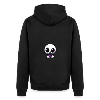 Zombie Halloween Skelett Baby - Unisex Premium Bio Zip Hoodie - Schwarz - Hinten - Nico (187cm)