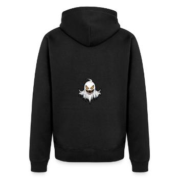 Geist Halloween Comic - Unisex Premium Bio Zip Hoodie - Schwarz - Hinten - Nico (187cm)