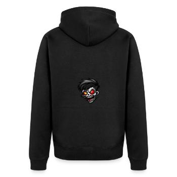 Zombie Halloween Gruselig - Unisex Premium Bio Zip Hoodie - Schwarz - Hinten - Nico (187cm)