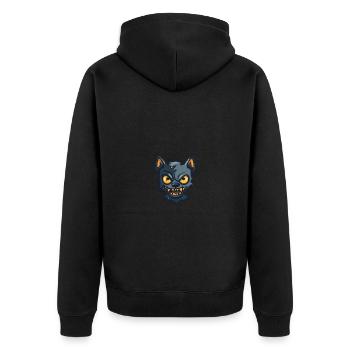 Hund Halloween Zombie Comic - Unisex Premium Bio Zip Hoodie - Schwarz - Hinten - Nico (187cm)