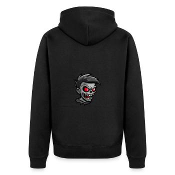 Zombie Halloween Comic - Unisex Premium Bio Zip Hoodie - Schwarz - Hinten - Nico (187cm)