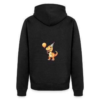 Dinosaur T-Rex Birthday Comic - Unisex Premium Organic Zip Hoodie - black - Back - Nico (187cm)