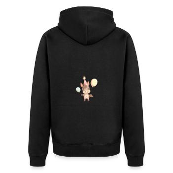 Donkey Birthday Comic - Unisex Premium Organic Zip Hoodie - black - Back - Nico (187cm)