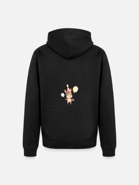 Donkey Birthday Comic - Unisex Premium Organic Zip Hoodie - black