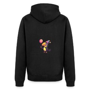 Tukan Vogel Geburtstag Comic - Unisex Premium Bio Zip Hoodie - Schwarz - Hinten - Nico (187cm)