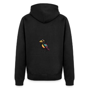 Rabe Krähe Halloween Tier - Unisex Premium Bio Zip Hoodie - Schwarz - Hinten - Nico (187cm)