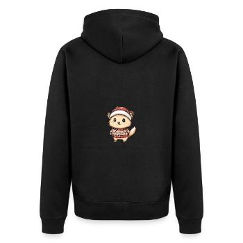 Hérisson Noël Bande dessinée - Veste à capuche bio Premium Unisexe - noir - Dos - Nico (187cm)