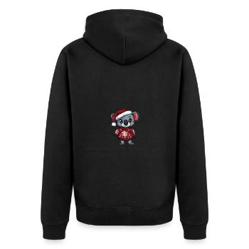 Koala Weihnachten Comic - Unisex Premium Bio Zip Hoodie - Schwarz - Hinten - Nico (187cm)