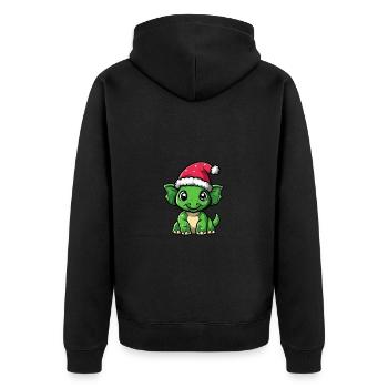 Dinosaure tricératops Noël mignon - Veste à capuche bio Premium Unisexe - noir - Dos - Nico (187cm)