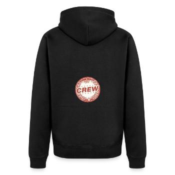 Crew Krone Team - Unisex Premium Organic Zip Hoodie - black - Back - Nico (187cm)