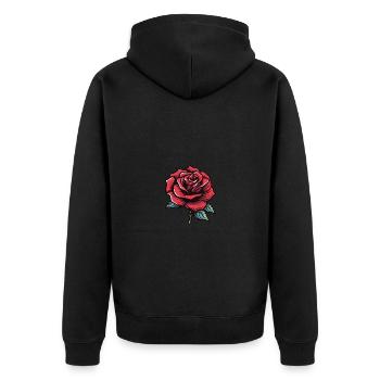 L’amour de la rose - Veste à capuche bio Premium Unisexe - noir - Dos - Nico (187cm)