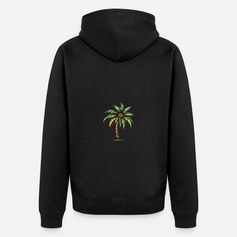 Icône de palmier - Veste à capuche bio Premium Unisexe - noir