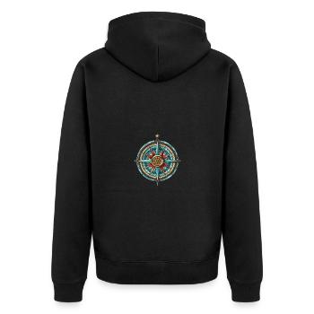 Boussole de voyage - Veste à capuche bio Premium Unisexe - noir - Dos - Nico (187cm)