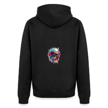 Ski Skull Ski Goggles - Unisex Premium Organic Zip Hoodie - black - Back - Nico (187cm)