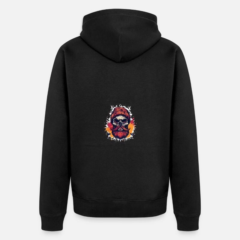 Bûcheron Crâne Bûcheron - Veste à capuche bio Premium Unisexe - noir