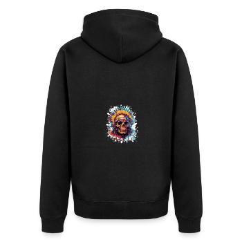 Crâne de chef indien - Veste à capuche bio Premium Unisexe - noir - Dos - Nico (187cm)